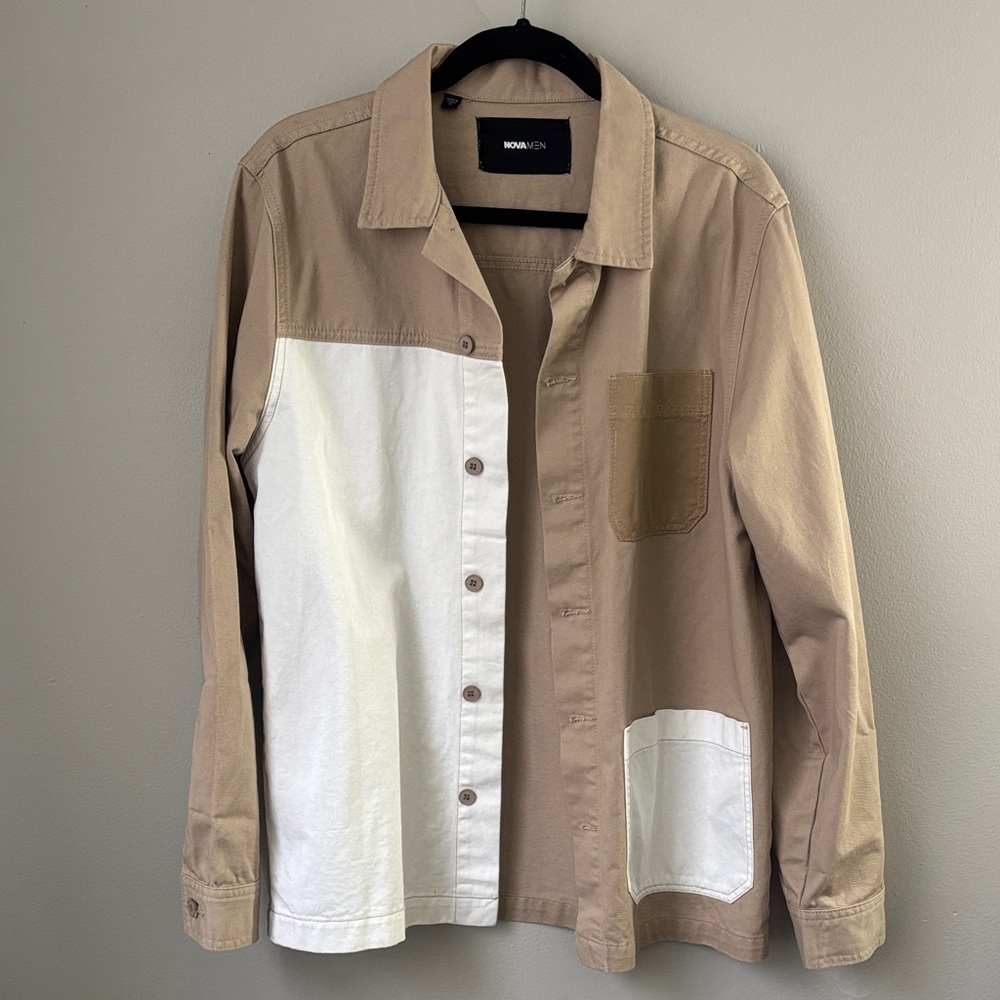 Nova Men (Fashion Nova) Two-Tone Tan and White Men's Jacket